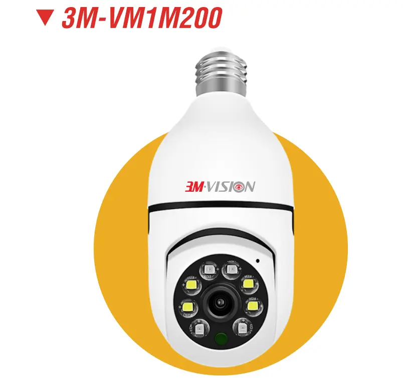 3M Vision 3M-VM1M200 Pan/tilt WiFi bulb camera